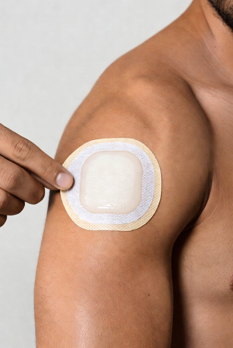 Patch being applied on arm